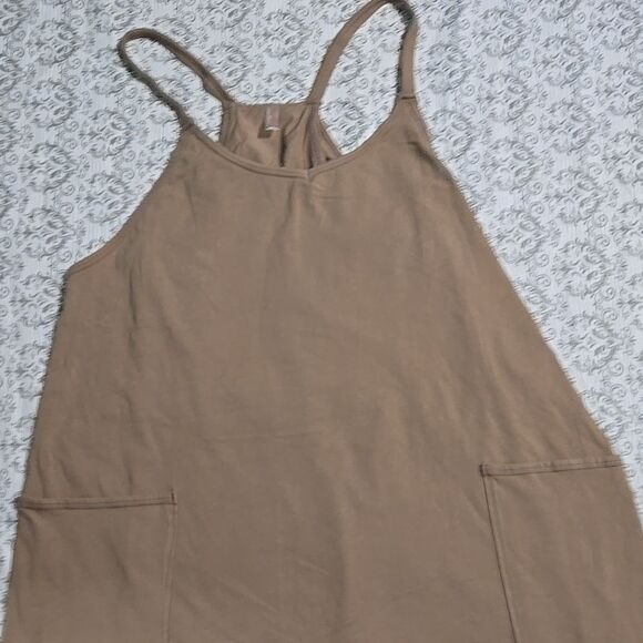 Free People Movement Hotshot Mini Dress NEW Mocha Tan Med - Picture 9 of 10